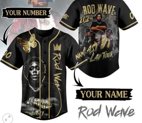 Discover Rod Wave 2024 Last Lap Tour Hard Time baseball jersey