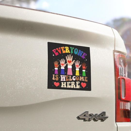 Discover Everyone Is Welcome Here Idaho Teacher Garden Car Magnet, Everyone Is Welcome Here Outdoor