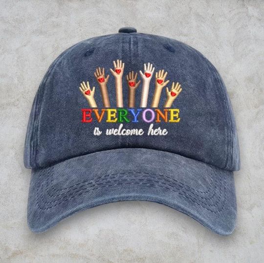 Discover Everyone Is Welcome Here Wash Hat, Inclusion And Equality Embroidered Hats