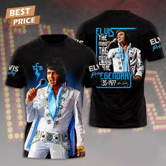 Discover Elvis Presley The Man The Myth The Legendary 1935-1977 T-Shirt 3D