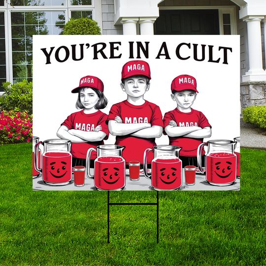Discover You're In A Cult Yard Sign - Resist Hate Lawn Sign