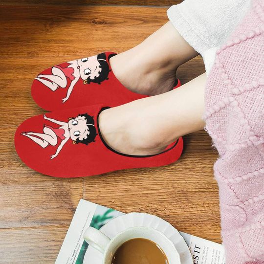 Discover Betty Boop Womens NonSlip Cotton Slippers Warm Cozy Winter House Shoes