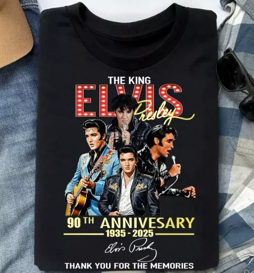 Discover Elvis Presley tour 2025, Elvis 90th Anniversary Shirt 2D