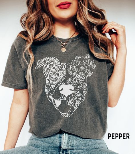 Discover Pit Bull Mama Flower Shirt, Pitbull Mom Shirt