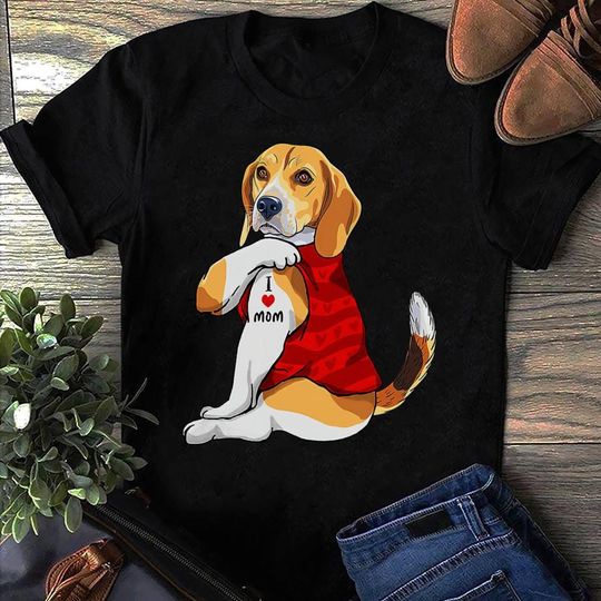 Discover I Love Mom Tattoo Beagle Dog Lover Women Gifts Beagle Mom Beagle T Shirt