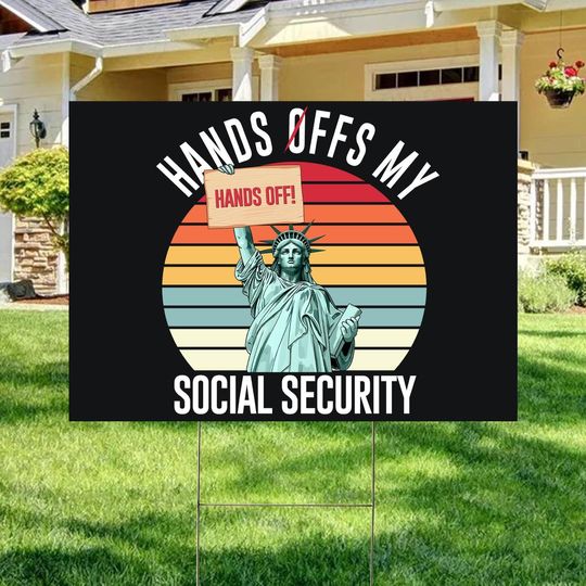 Discover Hands Off Protest Yard Sign, Social Security Sign, Political Sign, Medicare Sign