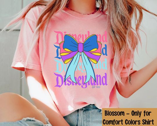 Discover Coquette Bow Disneyyland Est 1955 Platinum Celebration Shirt