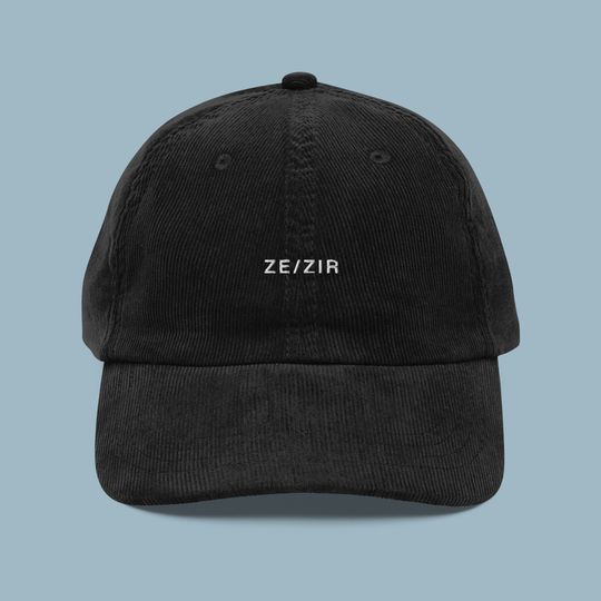 Discover Ze/Zir Embroidered Corduroy Hat | Pronoun Cap