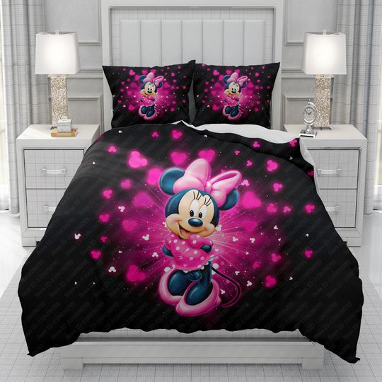 Discover Mickeyy mouse Minniee Mouse Duvet Cover  Disneyyy cartoon Bedding Set