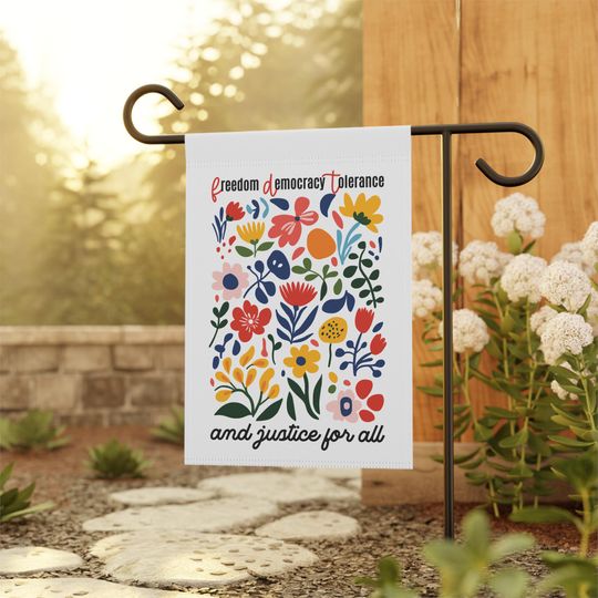 Discover Floral Subtle FDT Anti Trump Garden Flag, Social Justice Garden Flag
