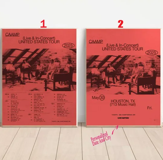Discover Custom Caamp's 2025 Tour Poster