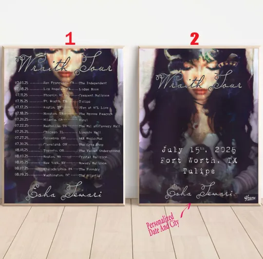 Discover Custom Esha Tewari Wraith Tour 2025 Poster