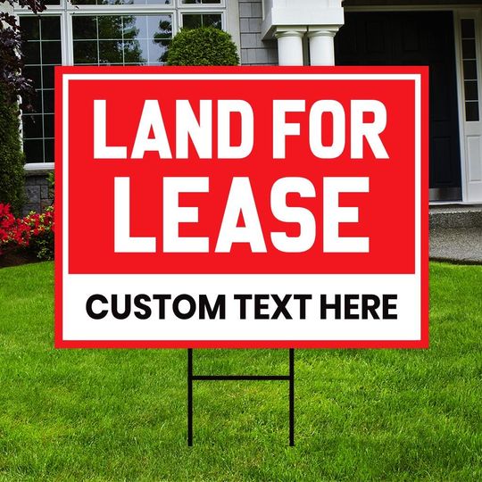 Discover Land For Lease Yard Sign Personalized - Visible Text Custom Land For Lease Lawn Sign