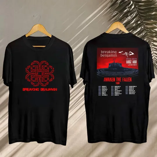 Discover Breaking Benjamin 2025 Concert  Breaking Benjamin Awaken The Fallen 2025 Tour Shirt