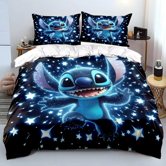 Discover MINISO Disneyyy Stitchh Print Bedding Set