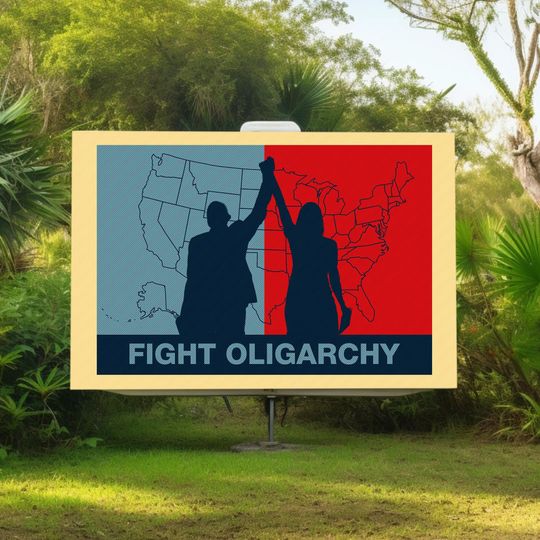 Discover Fight Oligarchy Yard Sign, Resist Political Protest Sign, Anti-Trump Activist Yard Sign