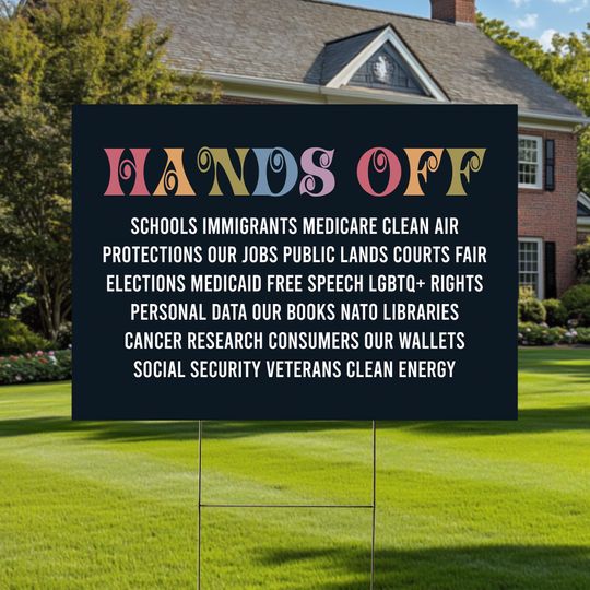 Discover Hands Off Protest Yard Sign, Resist Hate Lawn Sign, Anti-Trmp Sign, Resist Racism