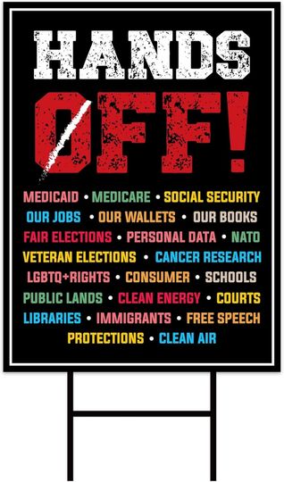 Discover Hands Off Protest Yard Sign - Resist Hate Lawn Sign, Anti-Trump Sign, Resist Racism