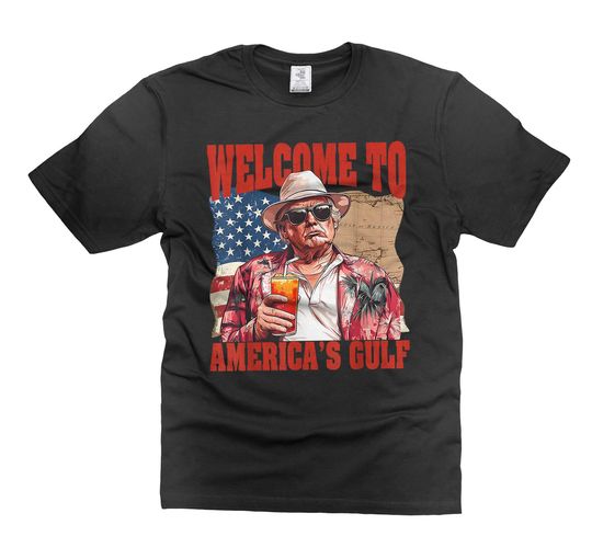 Discover Mens Funny donald trump t-shirt gulf of america tee shirt