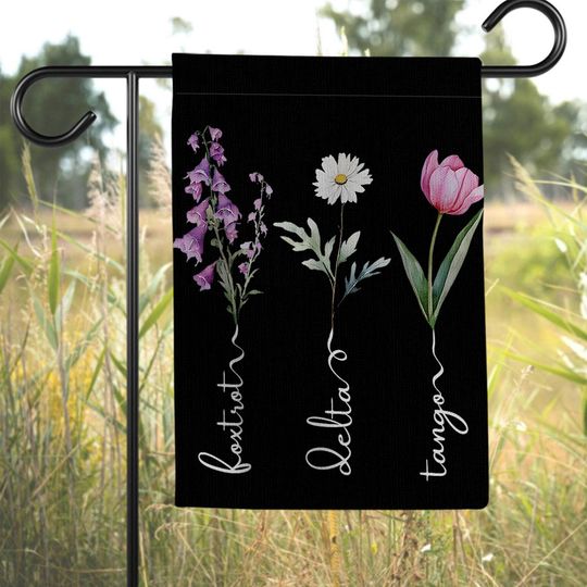 Discover Foxglove Daisy Tulip Floral House Flag, Subtle Floral 8647 FDT