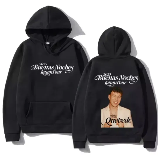 Discover 2 sided hoodie, Rapper Quevedo Buenas Noches Tour 2025 Hoodie, shirt US size