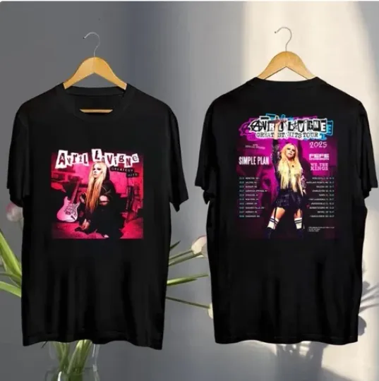 Discover 2025 Avril Lavigne Greatest Hits Tour T-Shirt, Avril Lavigne 2025 Shirt