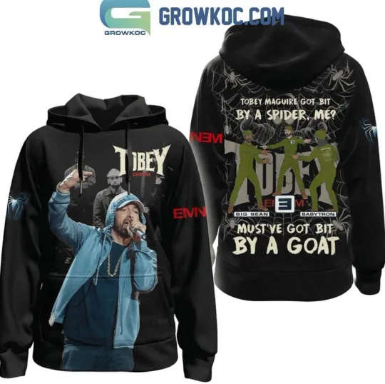 Discover Tobey Eminem This Guy Got Bit By A Goat Not A Spider Fan Hoodie 3D