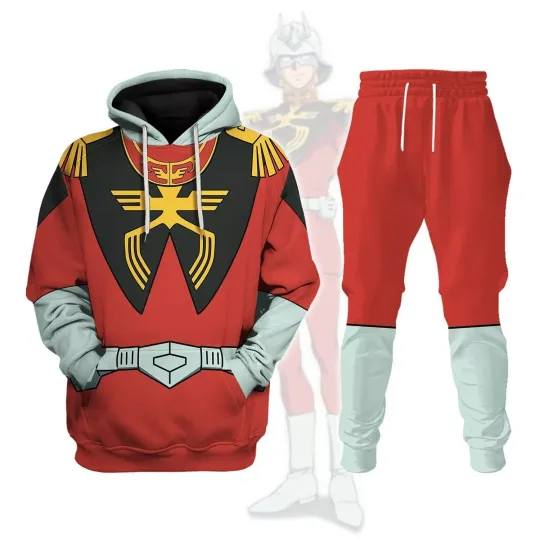 Discover Char Aznable Mobile Suit Gundam Costume All Over Print Tracksuit Hoodie and Jogger Set