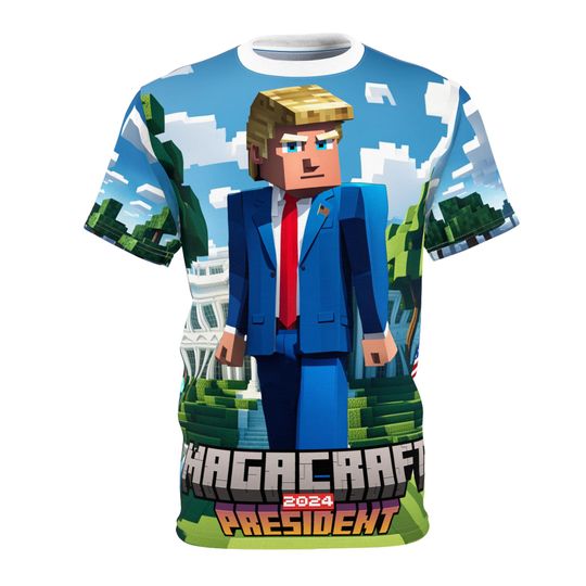Discover MAGACRAFT Trump Minecraft All Over Print 3D T-shirt, Funny Trump Shirt