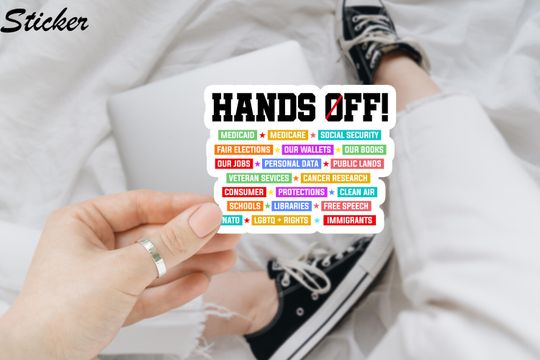 Discover Hands Off Protest Anti Trump Sticker/Car Magnet, Protest Sticker Anti trump Sticker