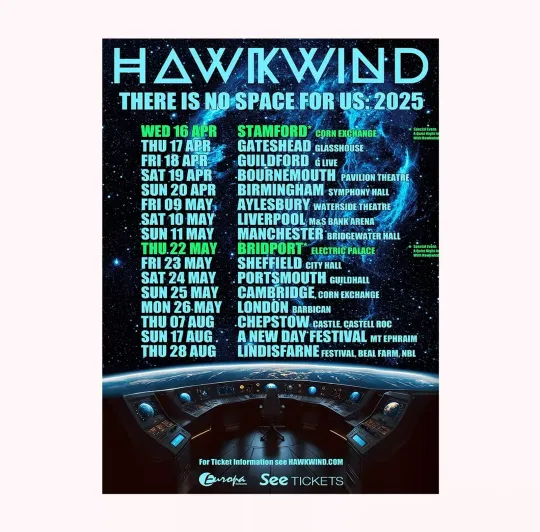 Discover HAWKWIND 2025 Tour Poster