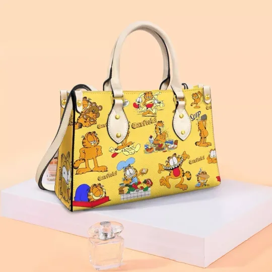 Discover Personalized Garfield Cat Leather Handbag, Garfield Cat Cartoon Lovers Gift