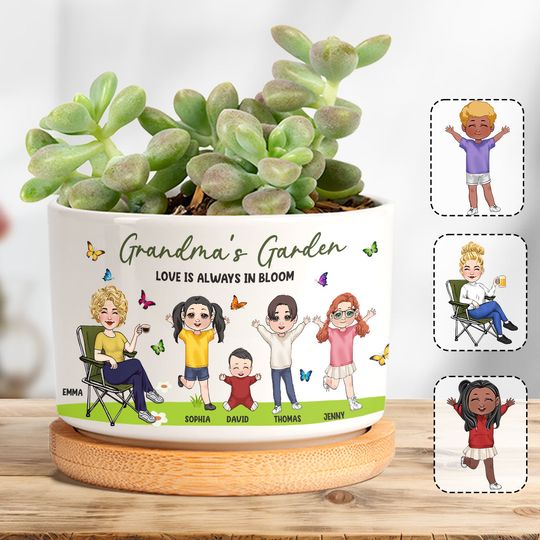 Discover Grandma's Garden - Personalized Grandma Ceramic Plant Pot