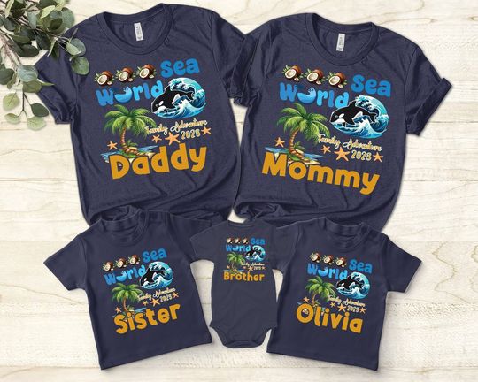 Discover Custom Sea World Family T-Shirt, Sea World 2024 Trip Shirt, Sea World Family Adventure Shirt, Sea World Family Vacation Shirt 2024