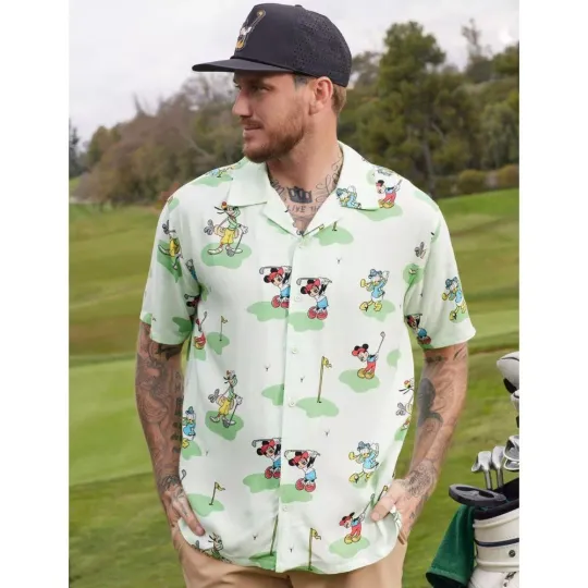 Discover Disneyyy Mickeyy mouse & Friends Golf Button-Up Shirt