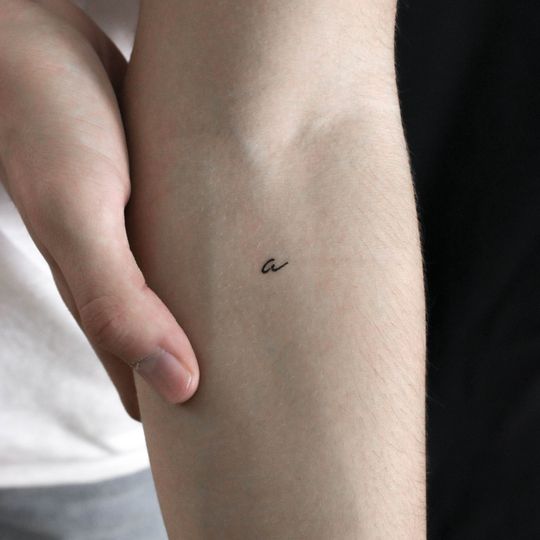 Discover Handwritten Lowercase A Letter Temporary Tattoo