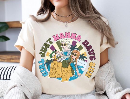Discover Girl Just Wanna Have Sun Shirt, Frozenn Elsaa and Annaa Tee