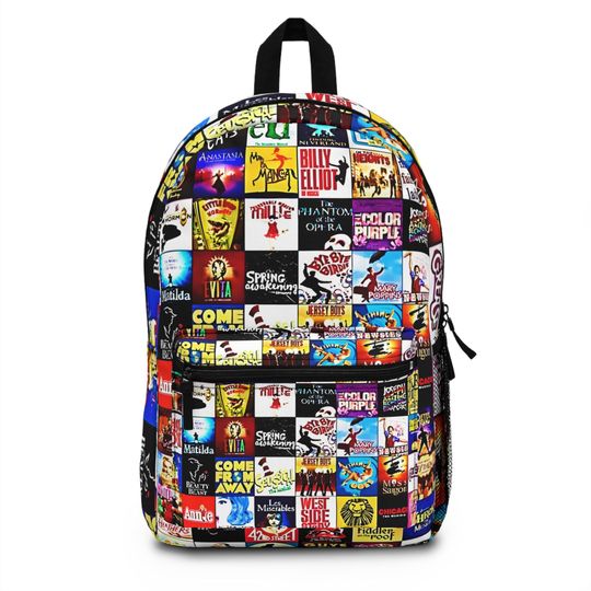 Discover Broadway Collage Backpack - Musical Theater Lover Gift, Theater Enthusiast Bag