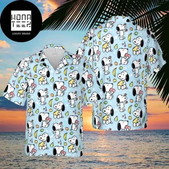 Discover Snoopy With Fruits Cute Blue Color Trendy Hawaiian Shirt
