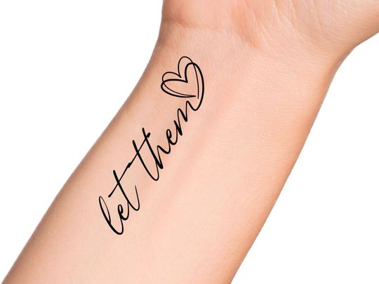 Discover Let Them Heart Temporary Tattoo Sticker