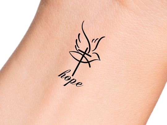 Discover Cross Dove Jesus Fish Hope Temporary Tattoo Stickers
