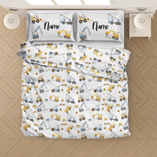 Discover Construction Bedding Set, Personalized Bedding Sets