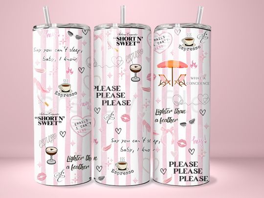 Discover Sabrina Carpenter Tumbler with Lid and Straw