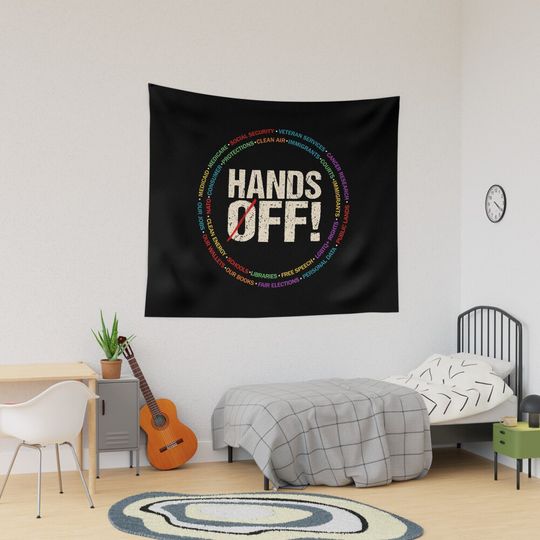 Discover Hands Off Protest Social Security And Medicare Protest Vintage Tapestry