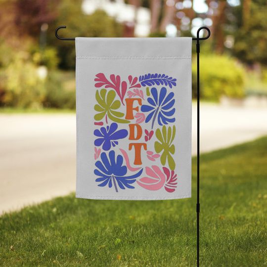 Discover Subtle FDT Spring Garden Flag, Subtle F*ck Trump Yard Banner, Anti Trump Political Flag, Democrat Gift for Spring, Floral Protest Yard Sign