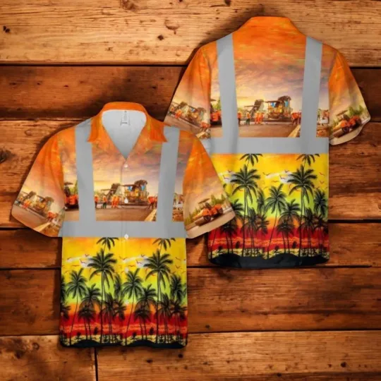 Discover Highway Construction Tropical Hawaiian Shirt Beach Summer