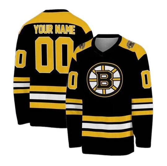 Discover Custom Boston Ice Hockey Jersey, Hockey Team Jersey, Sports Uniform For Adult Hockey Fans