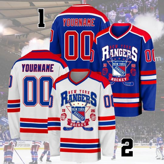 Discover New York Hockey Vintage 90s Custom Jersey, Personalized Rangers Hockey Team Retro Jersey
