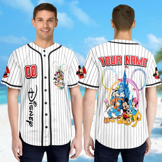 Discover Personalize Disneyyy Mickeyy and Friends Baseball Jersey