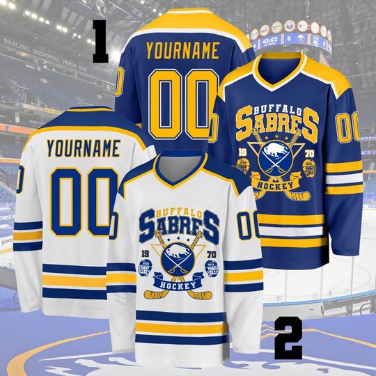Discover Buffalo Hockey Vintage 90s Custom Jersey, Personalized Sabres Hockey Team Retro Jersey